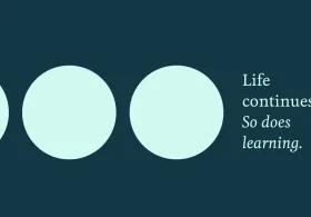 Cambridge blue background containing our logo and light blue ellipses.