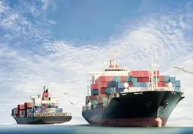 Two container ships at sea