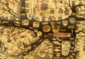 Detailed image of the Hereford Mappa Mundi.