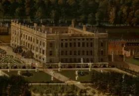 landscape painting, of Chatsworth House.