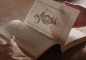 Scrolling through art history book