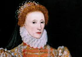 Portrait of Queen Elizabeth I of England by Johannes Corvus made in 1575.