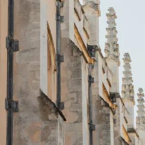 Architecture of Cambridge with blue sky behind