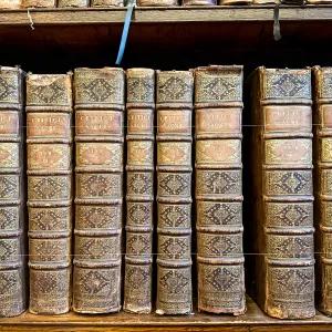 Old books on a shelf
