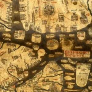 Detailed image of the Hereford Mappa Mundi.