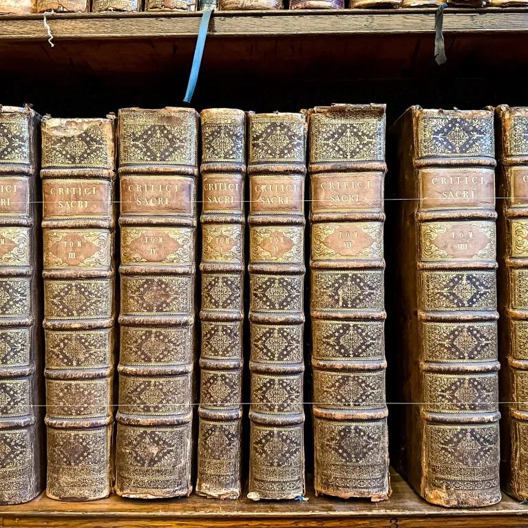 Old books on a shelf