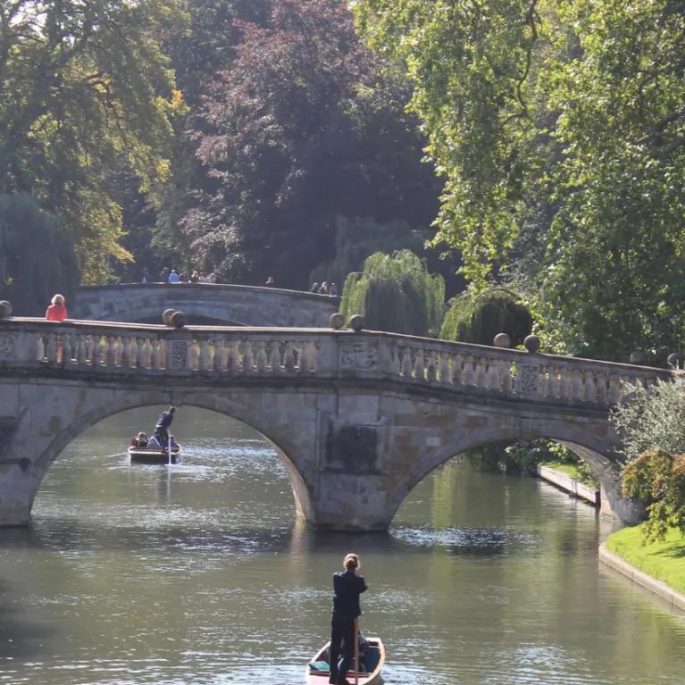 River Cam in summer with punt