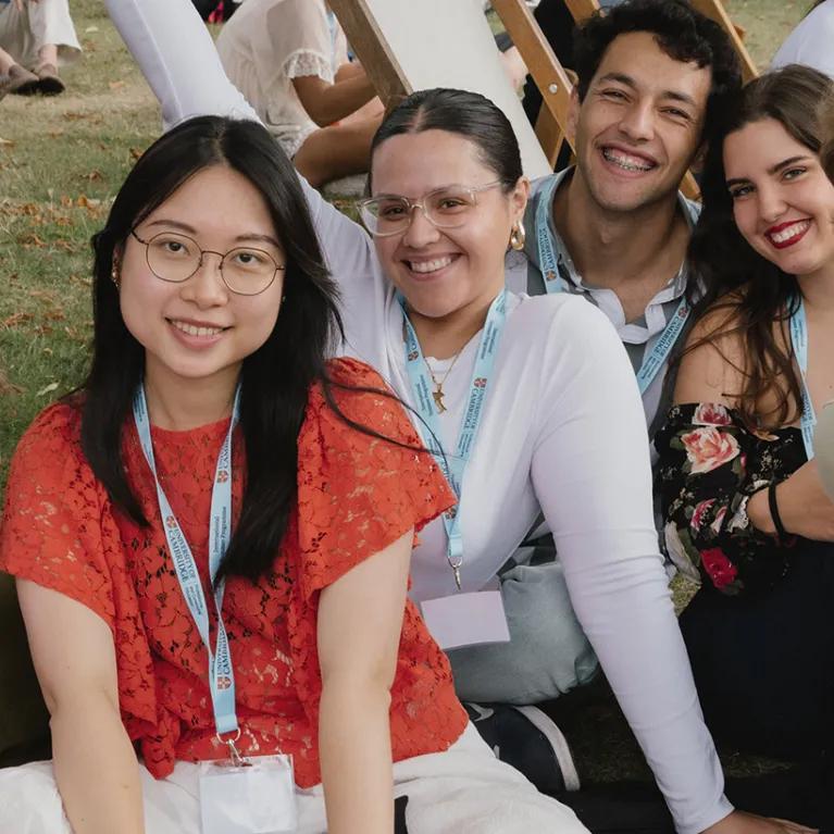 A group of students enjoying a summer programme event