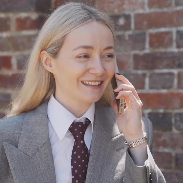 kristina on the phone 